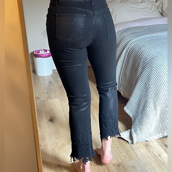 J BRAND SELENA MID-RISE CROP PANTS WITH LACE TRIM - Picture 6 of 8